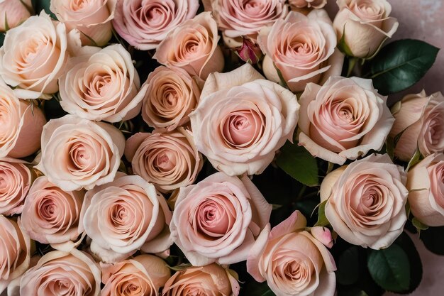 Foto um elegante buquê de rosas rosas