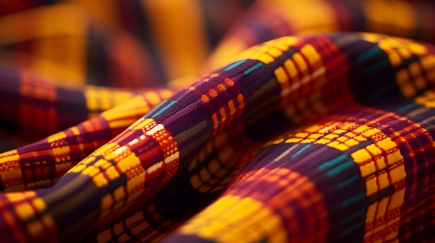 Foto um elegante pano kente ghanês drapeado graciosamente