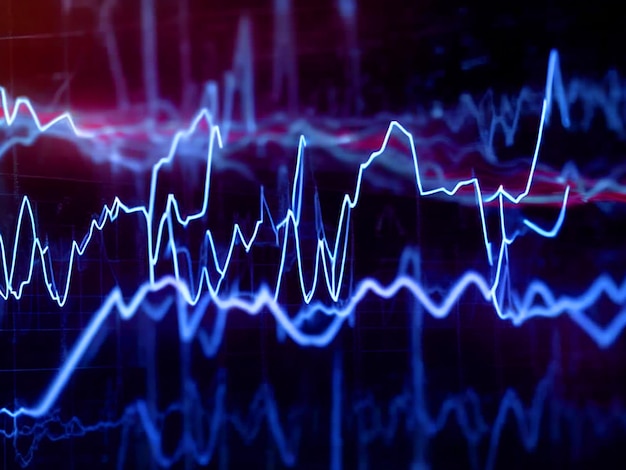 um eletrocardiograma ECG ou gráfico de ECG mostrando a atividade elétrica do coração ao longo do tempo