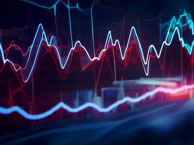 um eletrocardiograma ECG ou gráfico de ECG mostrando a atividade elétrica do coração ao longo do tempo