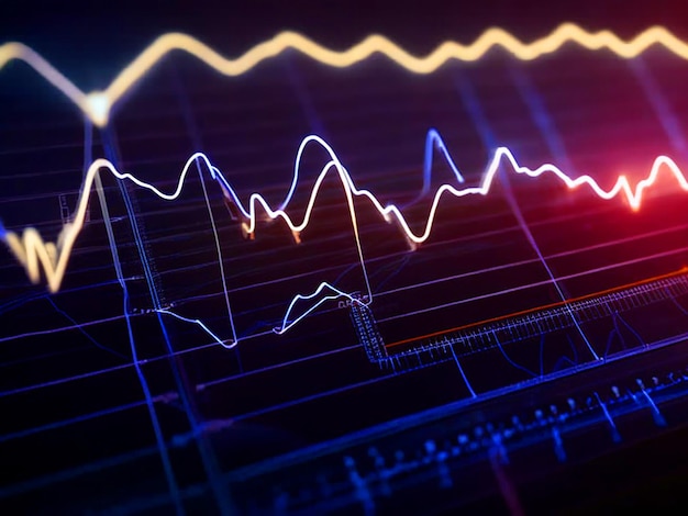 Foto um eletrocardiograma ecg ou gráfico de ecg mostrando a atividade elétrica do coração ao longo do tempo