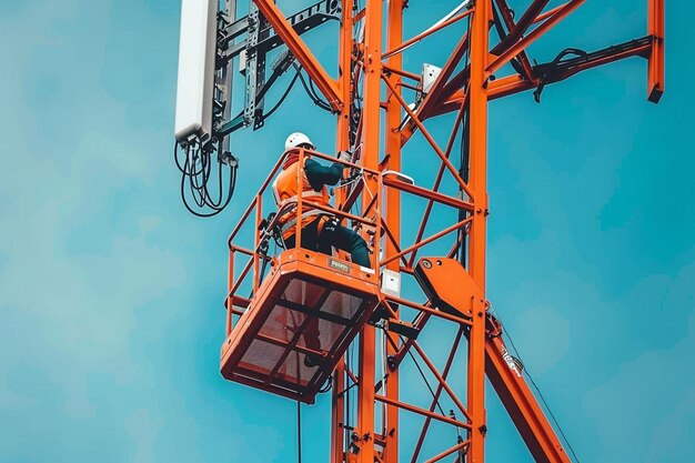 Um elevador de barra usada para manutenção em uma comunicação