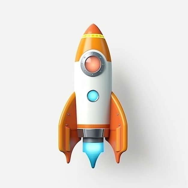 Um emoji 3d de foguete piva