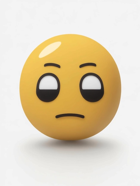 Um emoji com um rosto triste em fundo branco