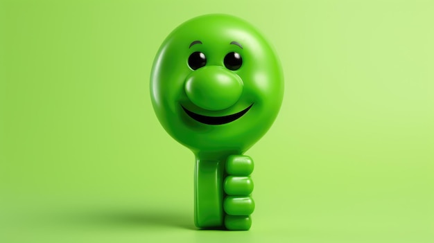 Um emoji de polegar para cima com um fundo verde brilhante