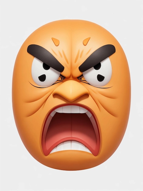 Foto um emoji de rosto zangado com fundo branco