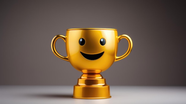 Um emoji de troféu de ouro brilhante