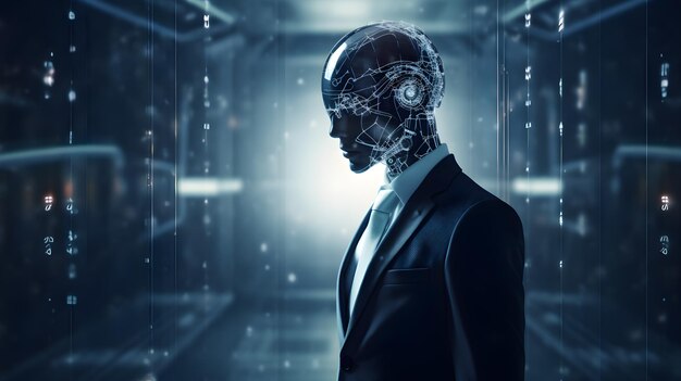 Um empreendedor conversa com a AI, a futura rede automatizada de inteligência artificial geradora de AI