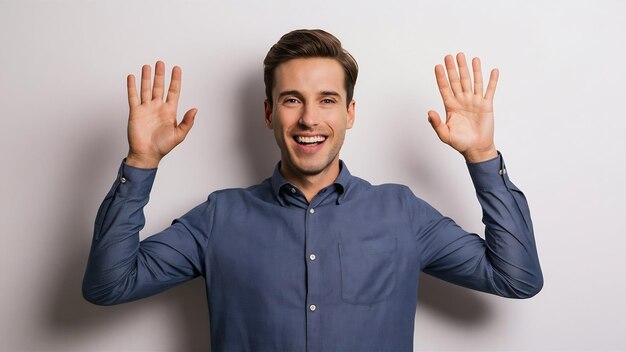 Foto um empresário bem sucedido a celebrar o 