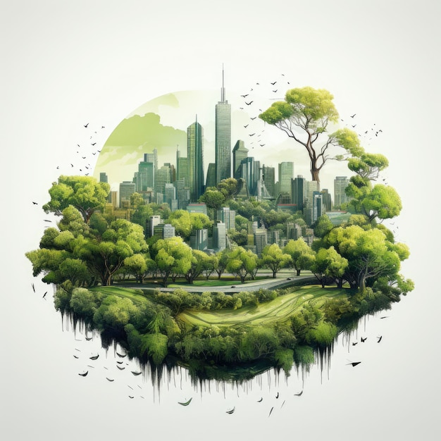 Um enclave urbano visionário projetado para a sustentabilidade integrando tecnologias verdes eficientes
