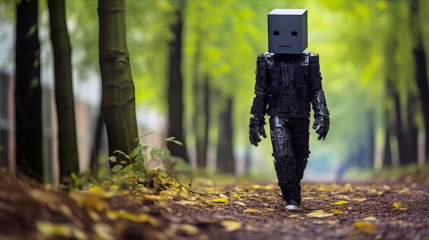 Foto um enderman do minecraft na vida real