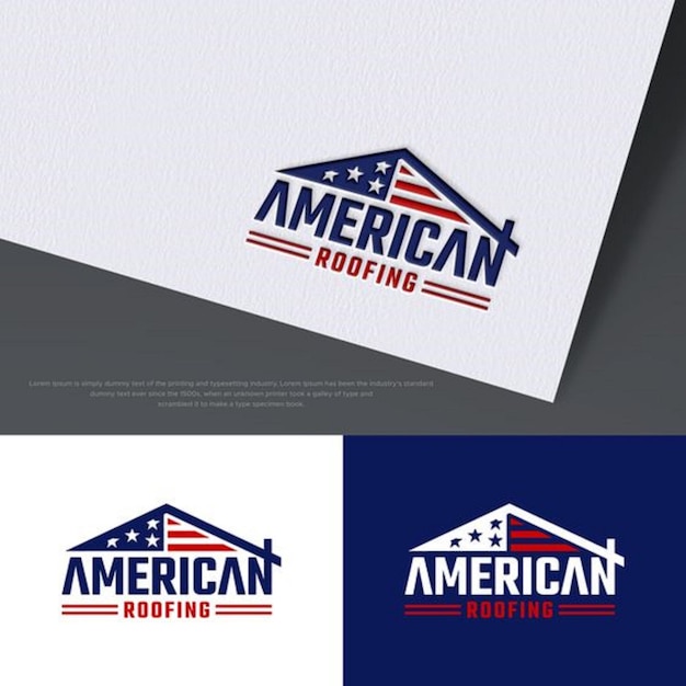 um envelope branco com um logotipo para bandeira americana telhado americano