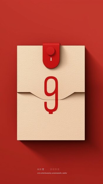 Um envelope com um número 9 vermelho nele.