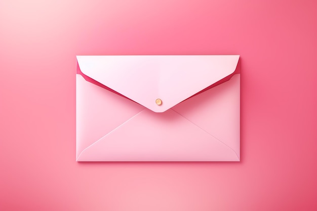 um envelope rosa sobre um fundo rosa