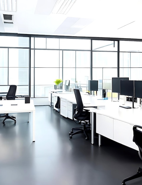 Um escritório openplan moderno com vidro elegante gerado por IA