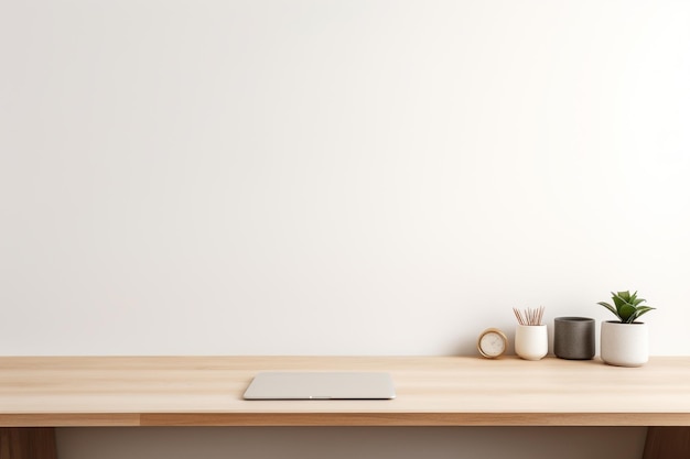 Um espaço de trabalho de escritório limpo para negócios minimalista