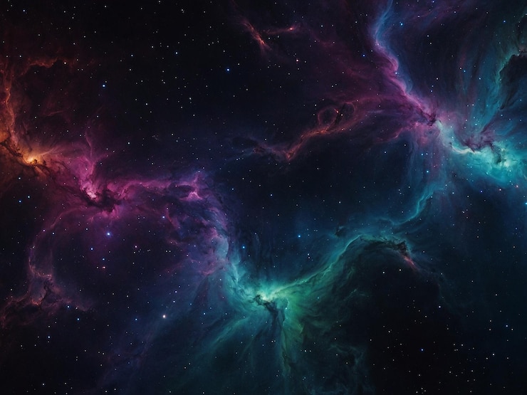 Foto um espaço escuro com muitas estrelas ao fundo