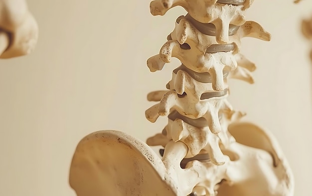 um esqueleto com dor nas costas que tem a dor nas costas removida