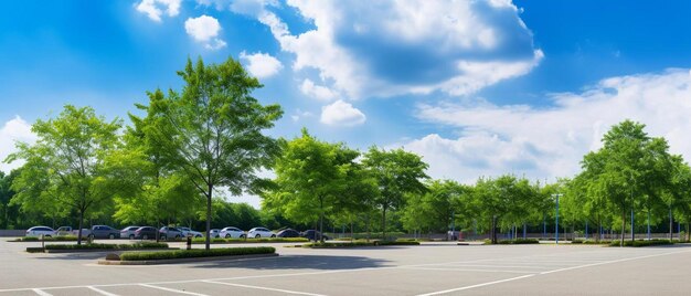 um estacionamento cheio de carros estacionados