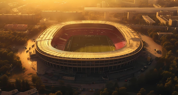 um estádio é visto de cima