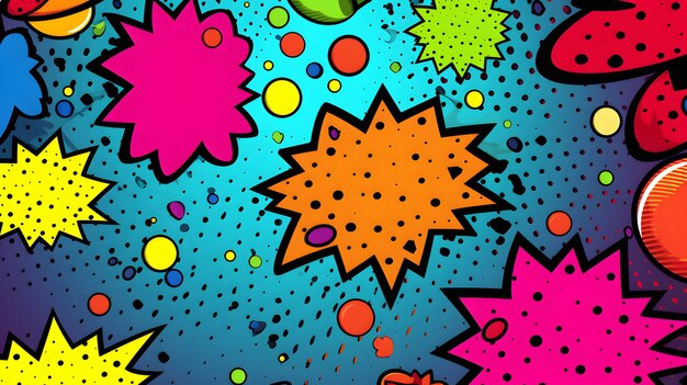 Foto um estilo pop art com pontos de bolhas em quadrinhos fundo de ilustração de arte em quadrinhos