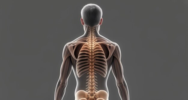 Um estudo anatômico da coluna vertebral e da caixa torácica humana