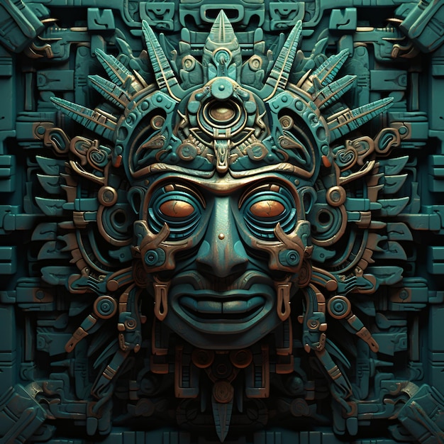Foto um exemplo de uma estranha arte de estilo maia no estilo da arte conceitual digital ultra detalhada