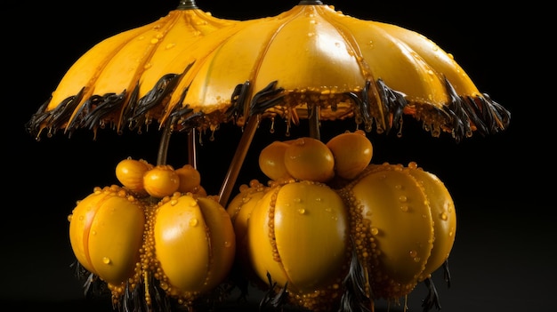 Foto um exótico panning de frutas em forma de guarda-chuva elétrico 32k hdr caos 20 ar 169 estilizar 200 job id 106edc258cc84f2787ecf12339dd5c88