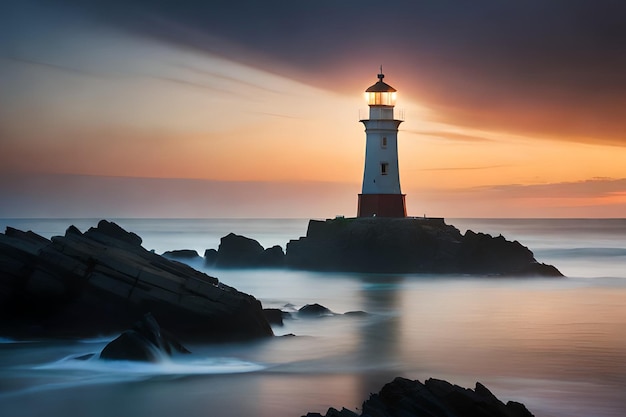 Um farol na costa de portugal