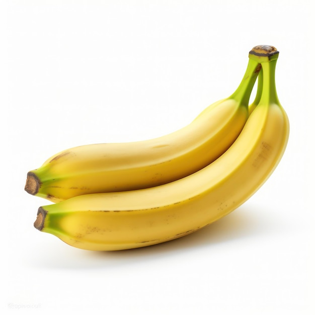 Um feixe de bananas em fundo branco