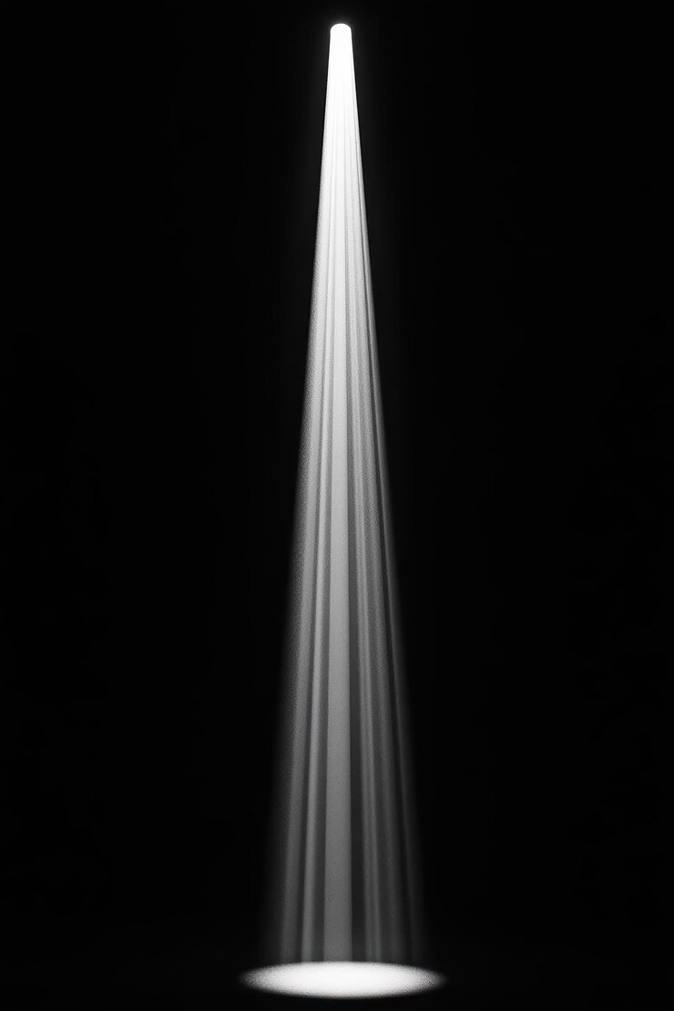 Foto um feixe de luz focado iluminando um espaço escuro