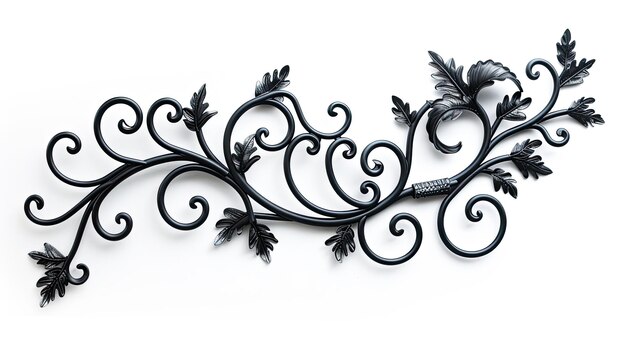 Foto um ferro forjado preto decorativo floresce em um fundo branco um ponto focal visual impressionante perfeito para adicionar sofisticação a qualquer decoração interior