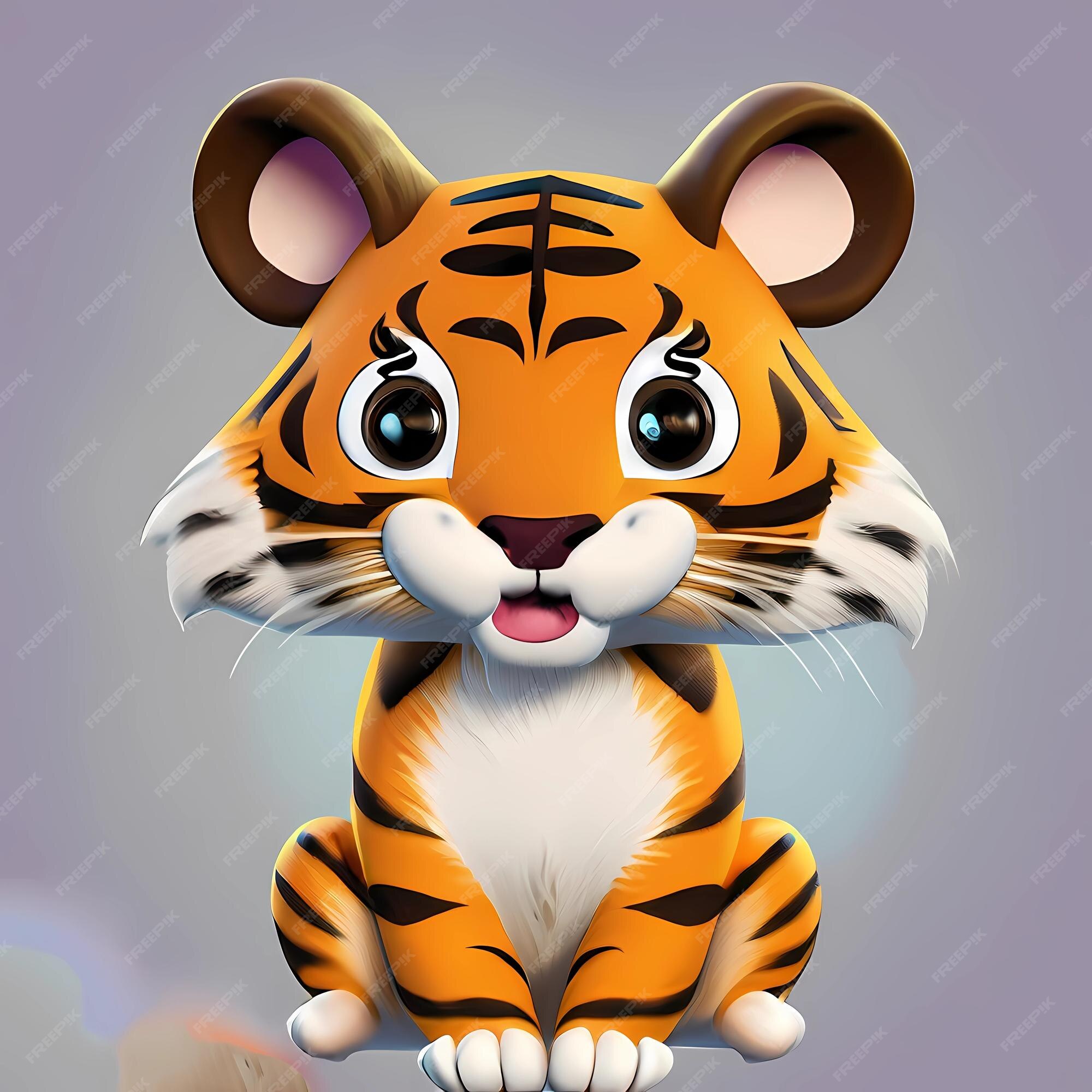 jogo de personagem de filhote de tigre fofo e saudação 14320070 Vetor no  Vecteezy