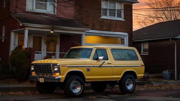 Foto um ford bronco amarelo em mount