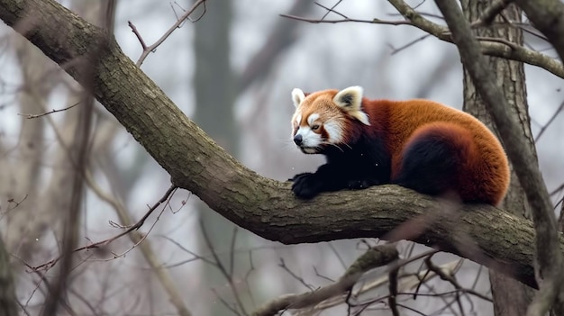 Um fotógrafo da vida selvagem se deparou com um panda vermelho Generative AI