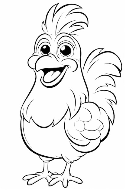 um frango de desenho animado com um grande sorriso no rosto generativo ai
