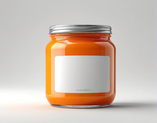 um frasco de tinta de cor laranja