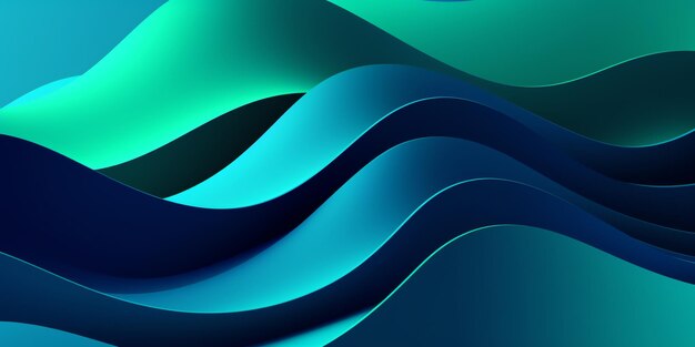 Um fundo abstrato azul e verde com um design de onda