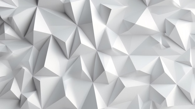 Um fundo abstrato branco preenchido com múltiplas formas triangulares Generative ai