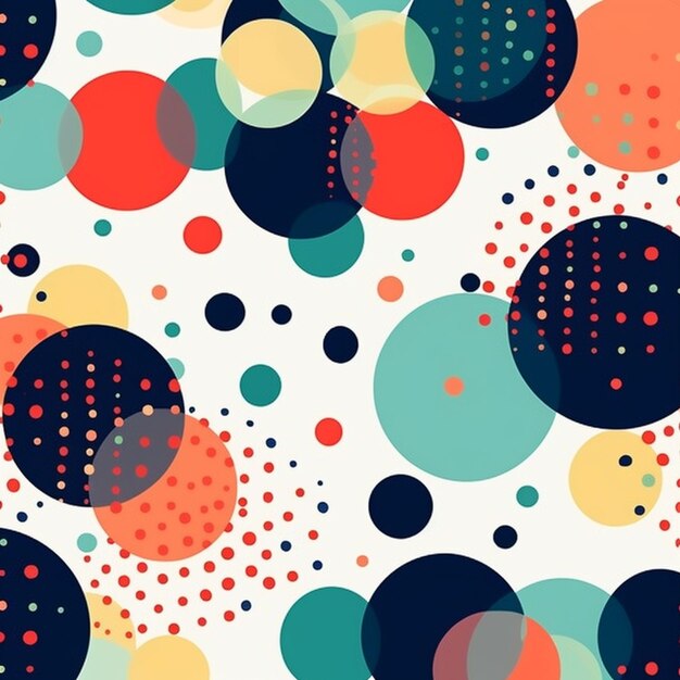 um fundo abstrato colorido com círculos e pontos generativos ai