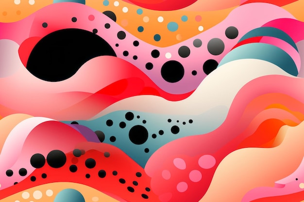 um fundo abstrato colorido com ondas e pontos