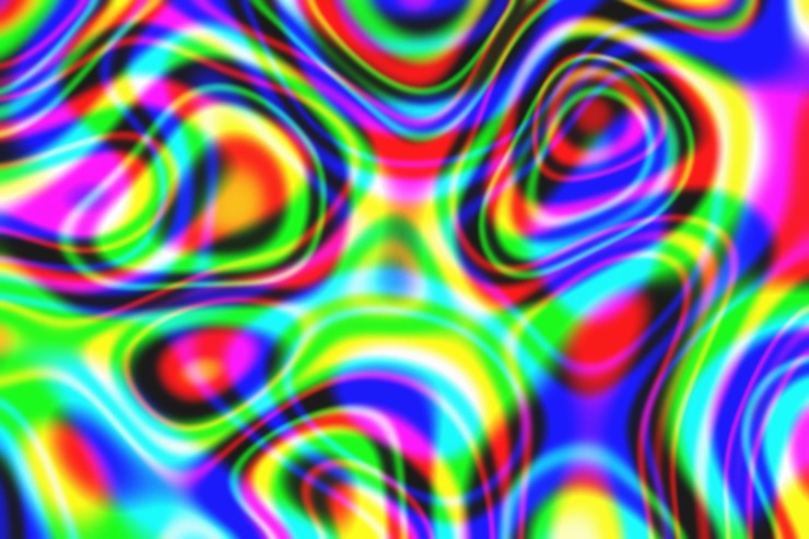 Foto um fundo abstrato colorido com um padrão colorido de arco-íris e a palavra arte nele.