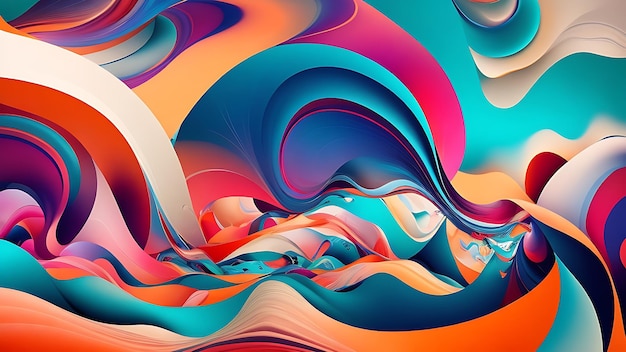 Um fundo abstrato colorido com uma cor gradiente de onda