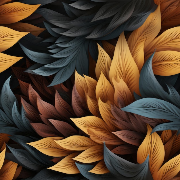 um fundo abstrato com folhas de diferentes cores