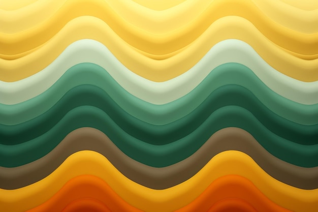um fundo abstrato com linhas onduladas em amarelo laranja e verde