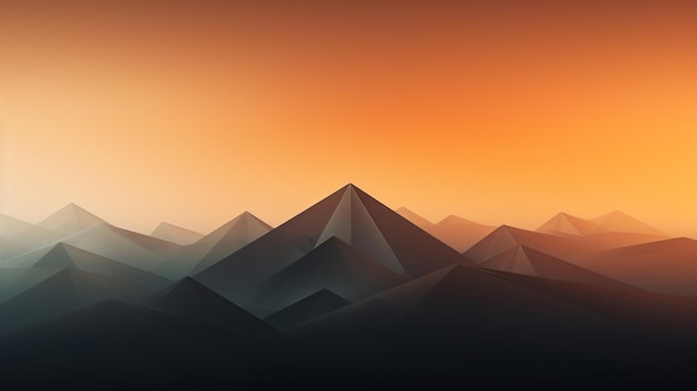 Um fundo abstrato com montanhas na forma de triângulos no centro