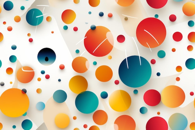 um fundo abstrato com muitos círculos coloridos