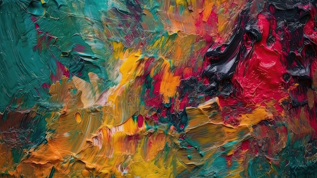 Um fundo abstrato de pintura a óleo com pinceladas ousadas e texturizadas que evocam emoção e profundidade Gerado por IA