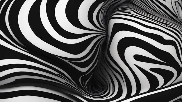 Foto um fundo abstrato preto e branco com redemoinhos pretos e brancos