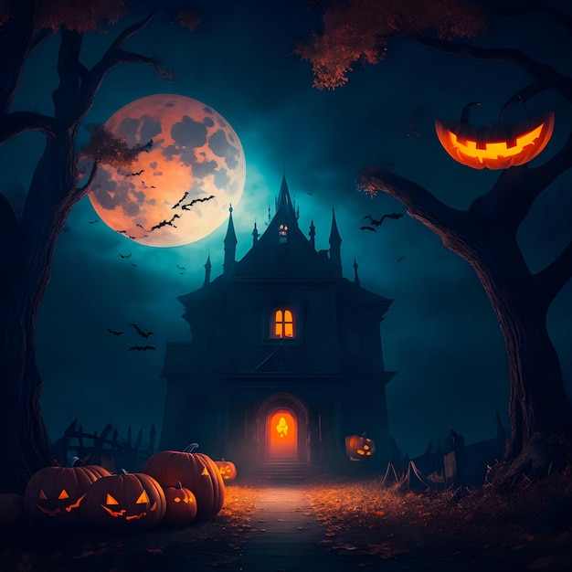 Foto um fundo assustador com tema de halloween